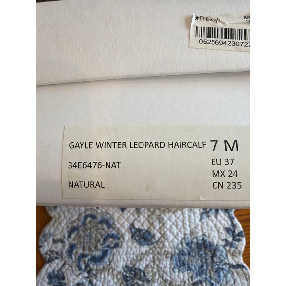 Calvin Klein NIB "Gayle" Winter Leopard haircalf hair-on-hide pointy heel 7M - Picture 5 of 9